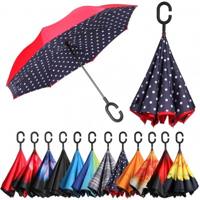 Fantastic New 2020 innovative automatic digital printing cherry blossom inverted reverse windproof double layer umbrella