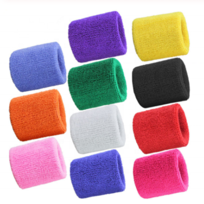 Colorful customized unisex towel yarn tennis wrist support sweat band