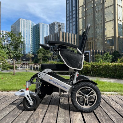 2021 Amazon hot selling aluminum alloy lightweight wheelchair folding power remote control electric wheelchair